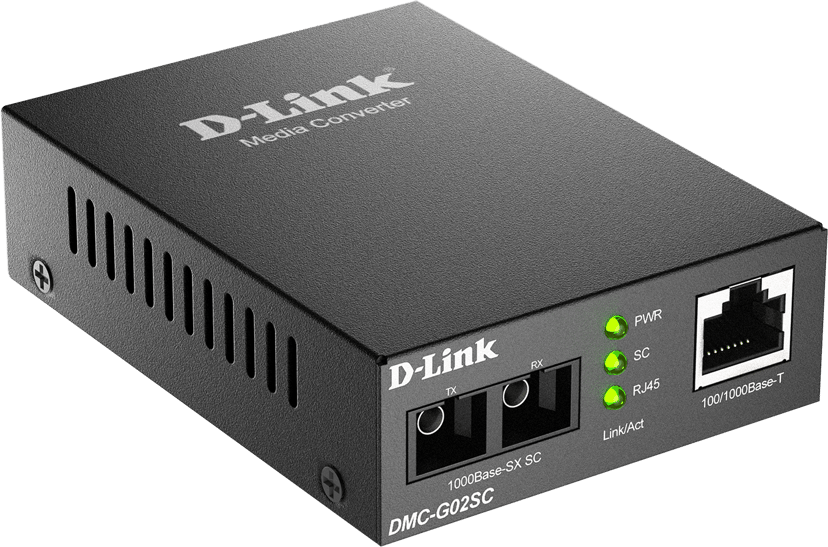 D-Link DMC-G02SC/B mediakonverterare för nätverk 1000 Mbit/s Flerläge