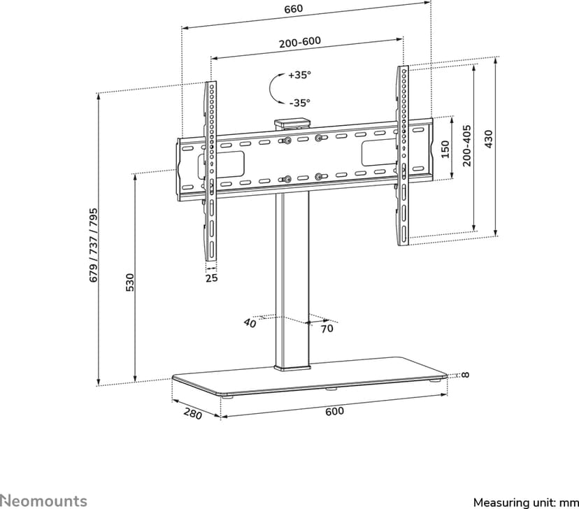 Neomounts DS45-430BL16 TV standaard 37-70"- zwenkbaar