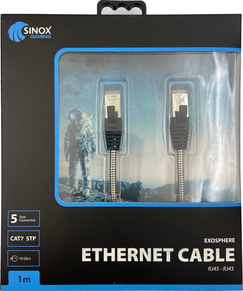 Sinox Gaming STP Cat7 nätverkskabel. 1m. Stål RJ-45 Cat 7 1m Stål
