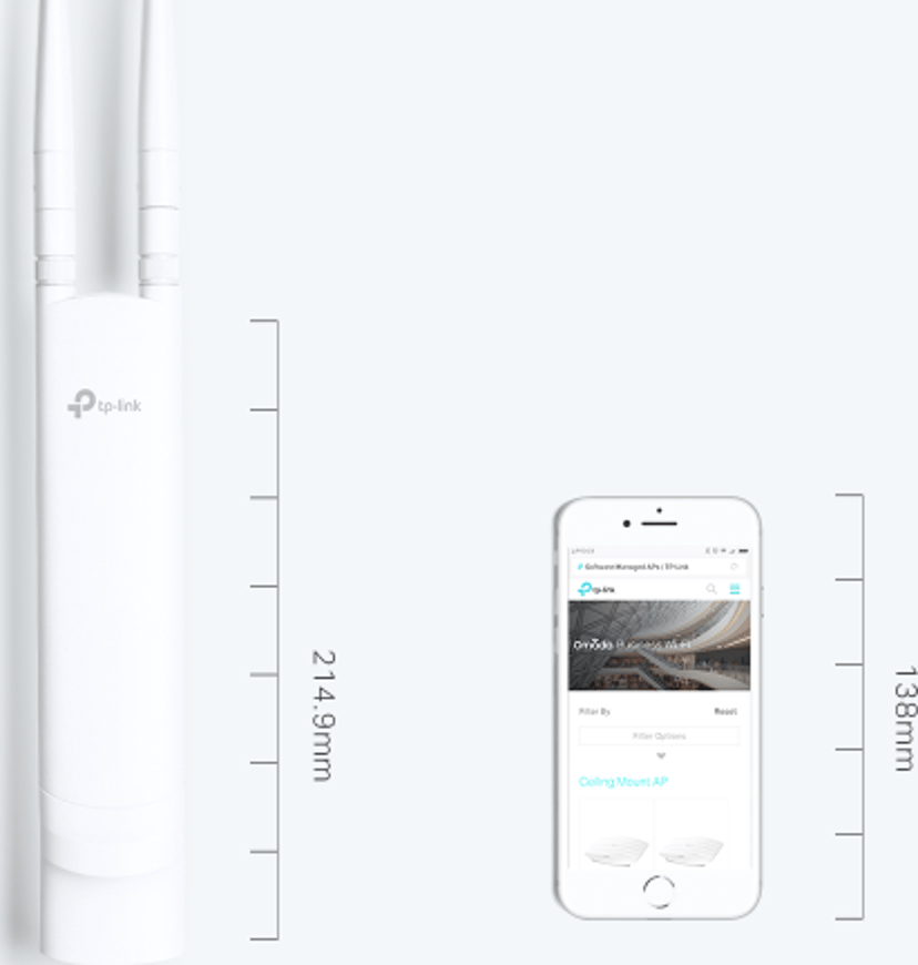 TP-Link EAP113-Outdoor 300 Mbit/s Hvit Strøm over Ethernet (PoE)