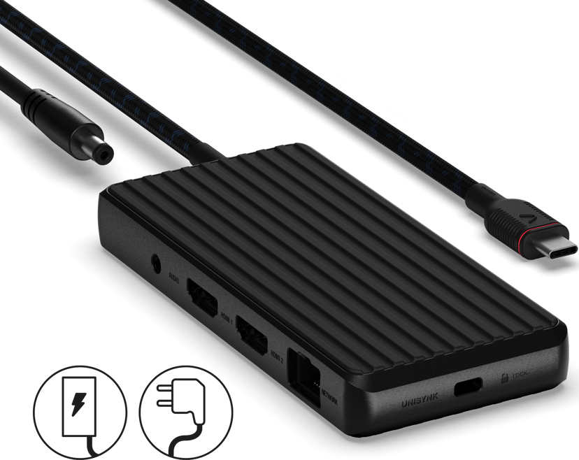 Unisynk 9 Port Dual + 100w strömadapter USB-C 3.2 Gen 2 (3.1 Gen 2)