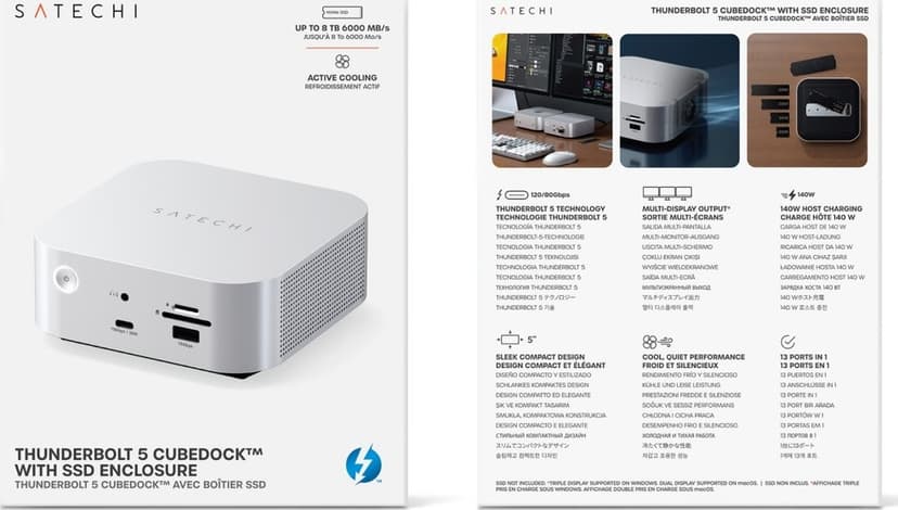 Satechi THUNDERBOLT 5 CUBEDOCK WITH SSD-CABINET Thunderbolt 5