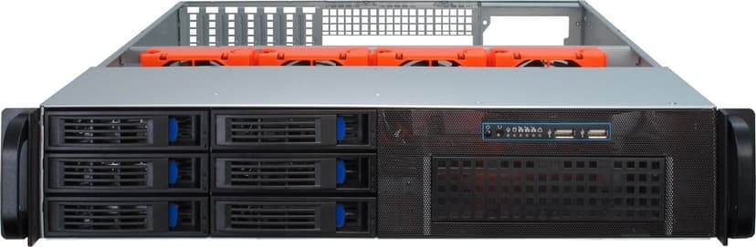 Inter-Tech IPC 2U-2406 2U 19" Rack Sølv, Svart