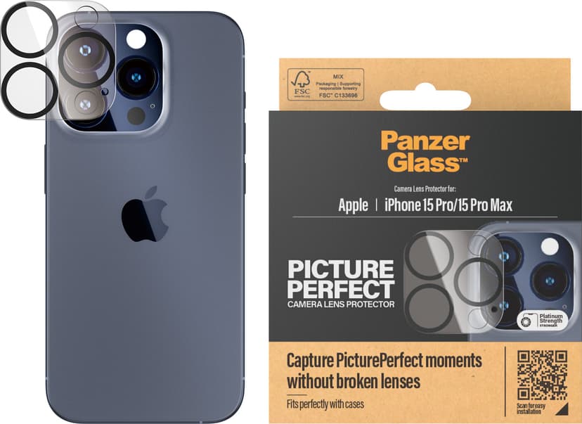 Panzerglass PicturePerfect Camera Lens Protector for iPhone 15 Pro/iPhone 15 Pro Max