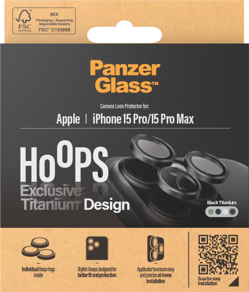 Panzerglass Hoops Lens Protector iPhone 15 Pro/15 Pro Max