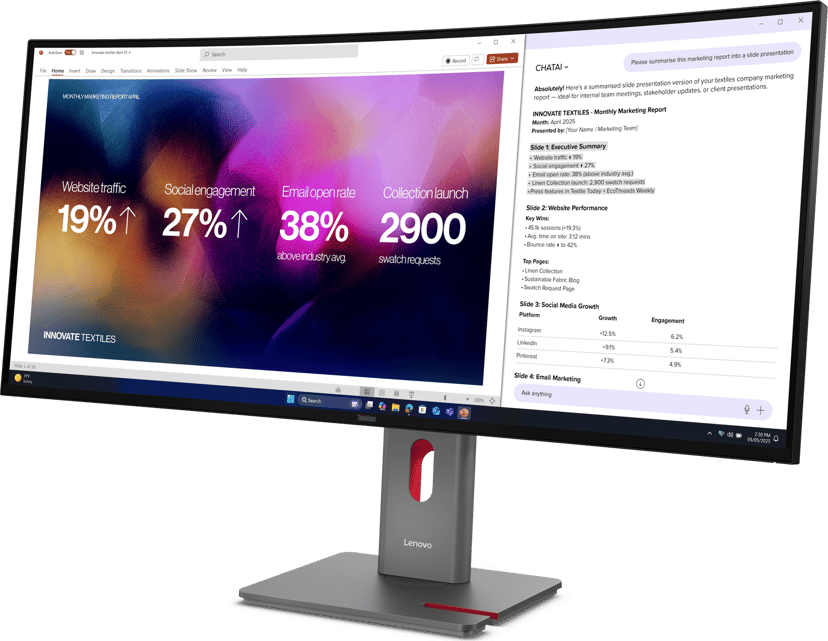 Lenovo ThinkVision P40WD-40 39.7" 5120 × 2160pixels IPS 21:9 120Hz