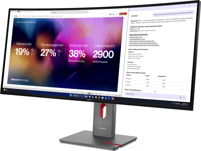 Lenovo ThinkVision P40WD-40 39.7" 5120 × 2160pixels IPS 21:9 120Hz