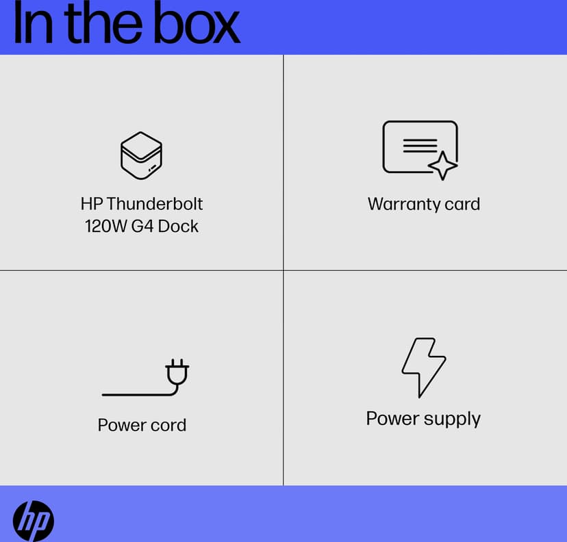 HP Thunderbolt Dock G4 120W - (Kuppvare klasse 3) Thunderbolt 4