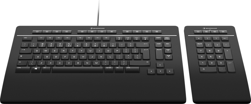 3DConnexion Keyboard Pro With Numpad  - (Löytötuote luokka 2) Johdollinen ja langaton Pohjoismainen