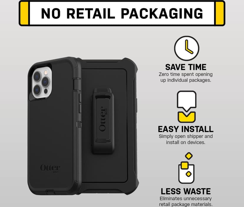 Otterbox Defender Series för Apple iPhone 12/iPhone 12 Pro, svart - Ingen distributionsförpackning Svart
