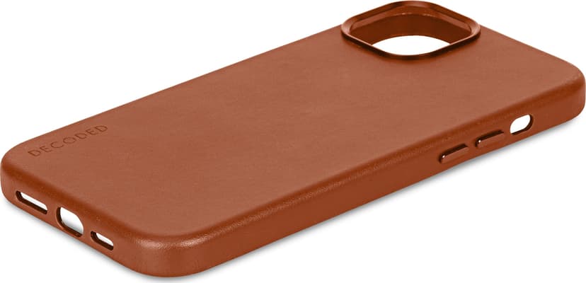 Decoded Leather Backcover iPhone 15 Plus Brun
