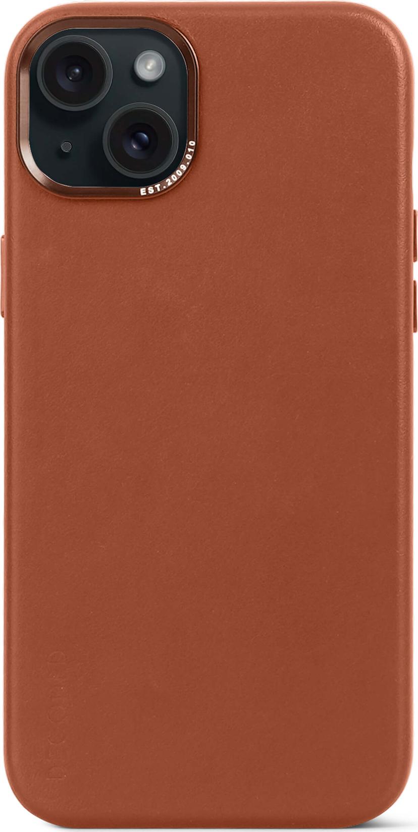 Decoded Leather Backcover iPhone 15 Plus Brun