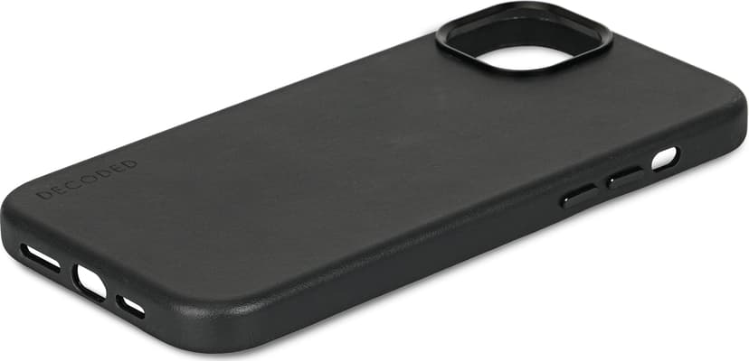 Decoded Leather Backcover iPhone 13, iPhone 14, iPhone 15 Musta