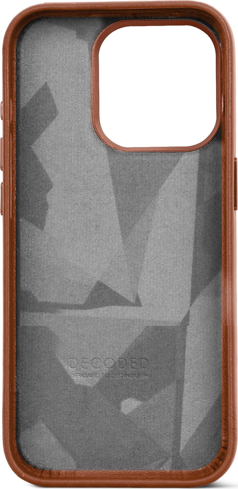 Decoded Leather Backcover iPhone 15 Pro Ruskea