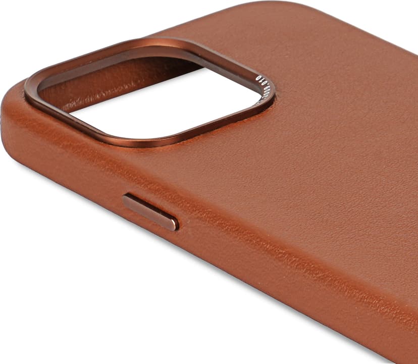 Decoded Leather Backcover iPhone 15 Pro Ruskea