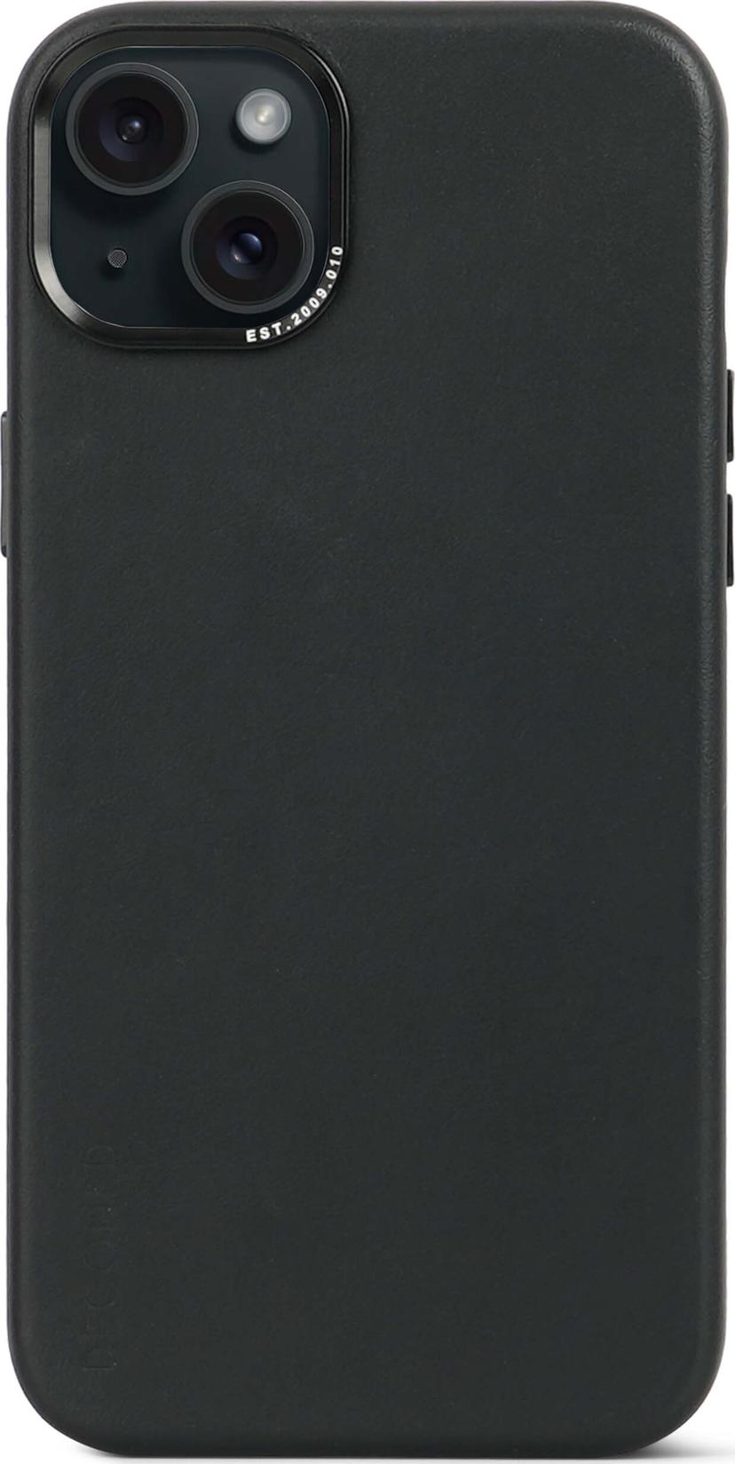 Decoded Leather Backcover iPhone 15 Plus Musta