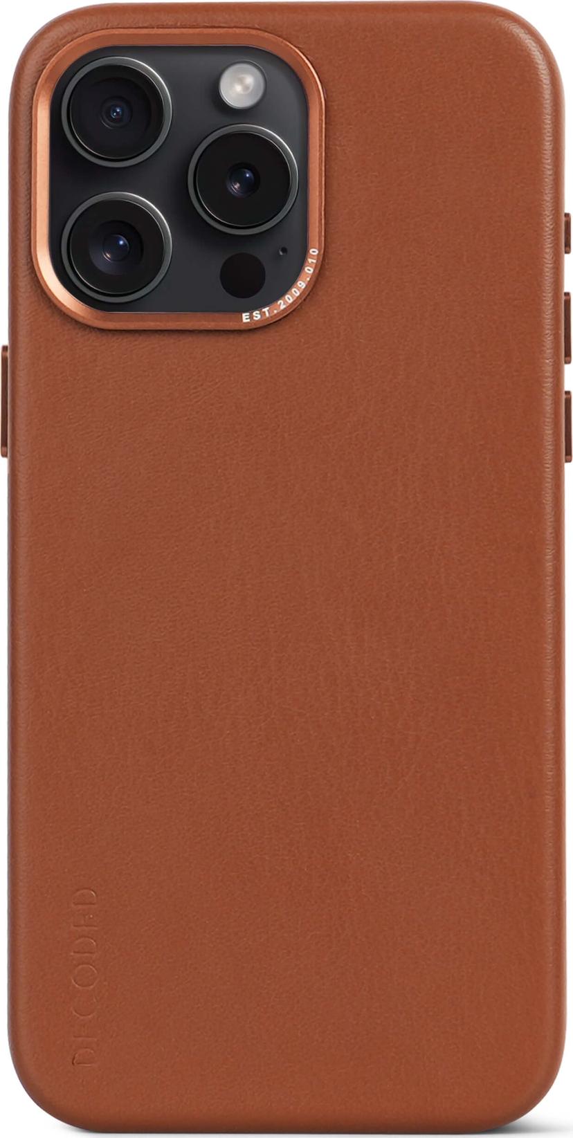 Decoded Leather Backcover iPhone 15 Pro Max Ruskea