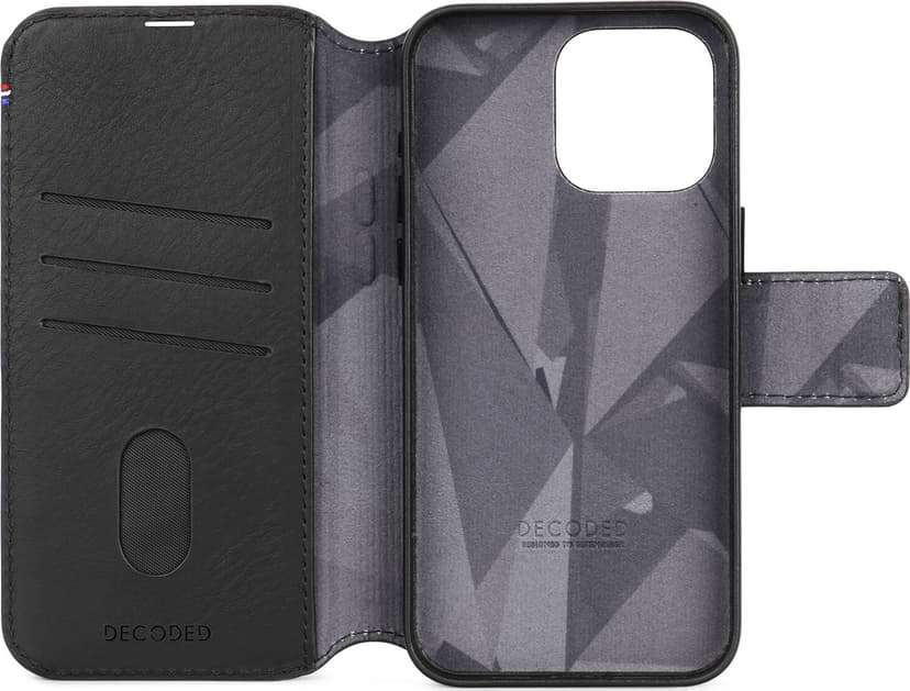 Decoded Leather Detachable Wallet iPhone 15 Pro Max Svart