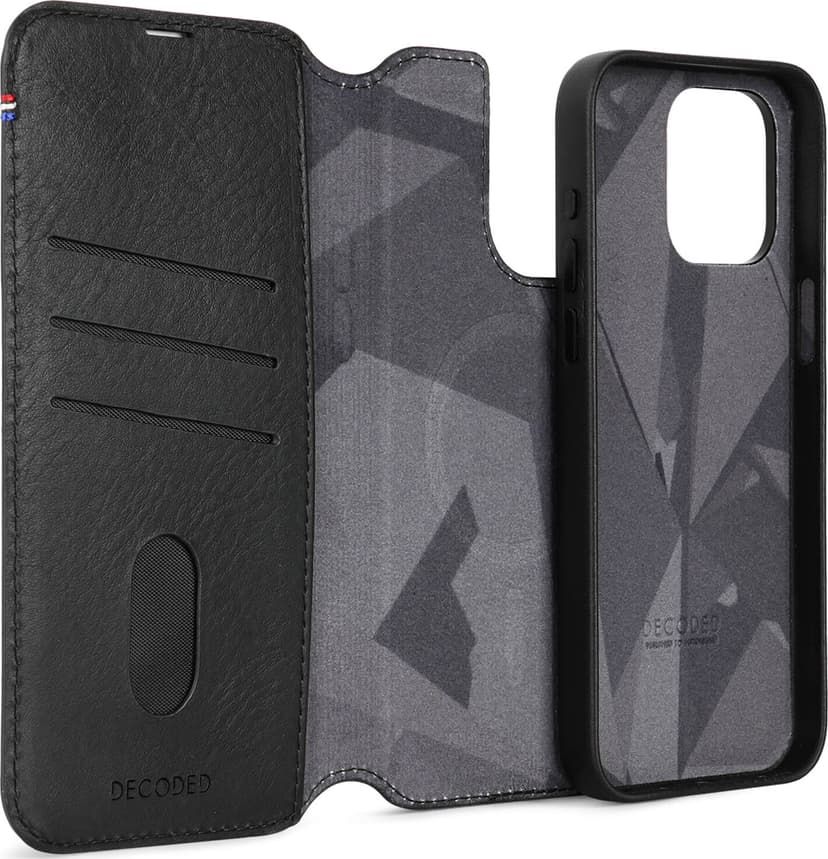 Decoded Leather Detachable Wallet iPhone 15 Pro Max Musta