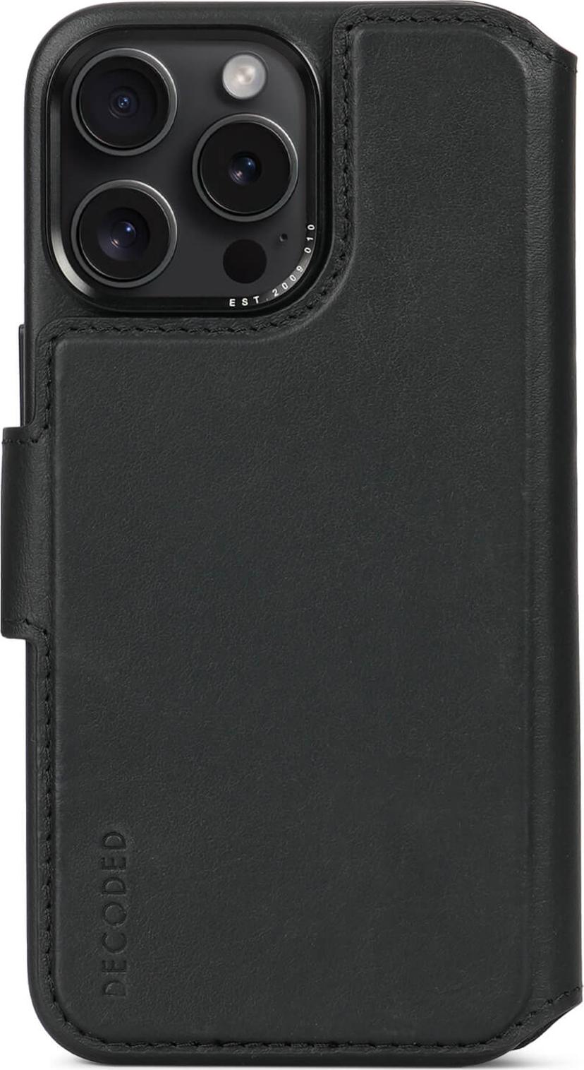 Decoded Leather Detachable Wallet iPhone 15 Pro Max Musta