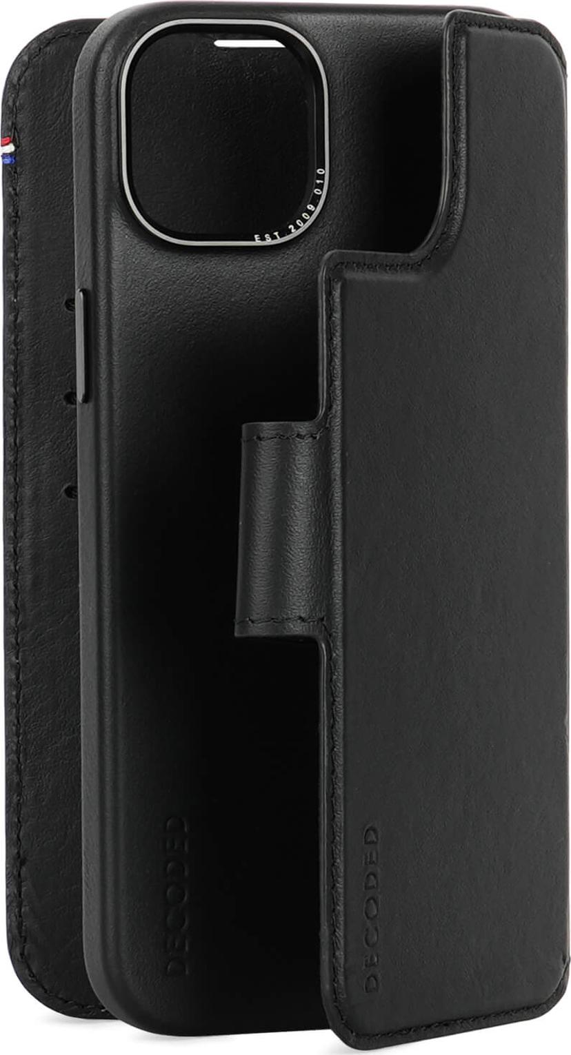 Decoded Leather Detachable Wallet iPhone 15 Plus Svart