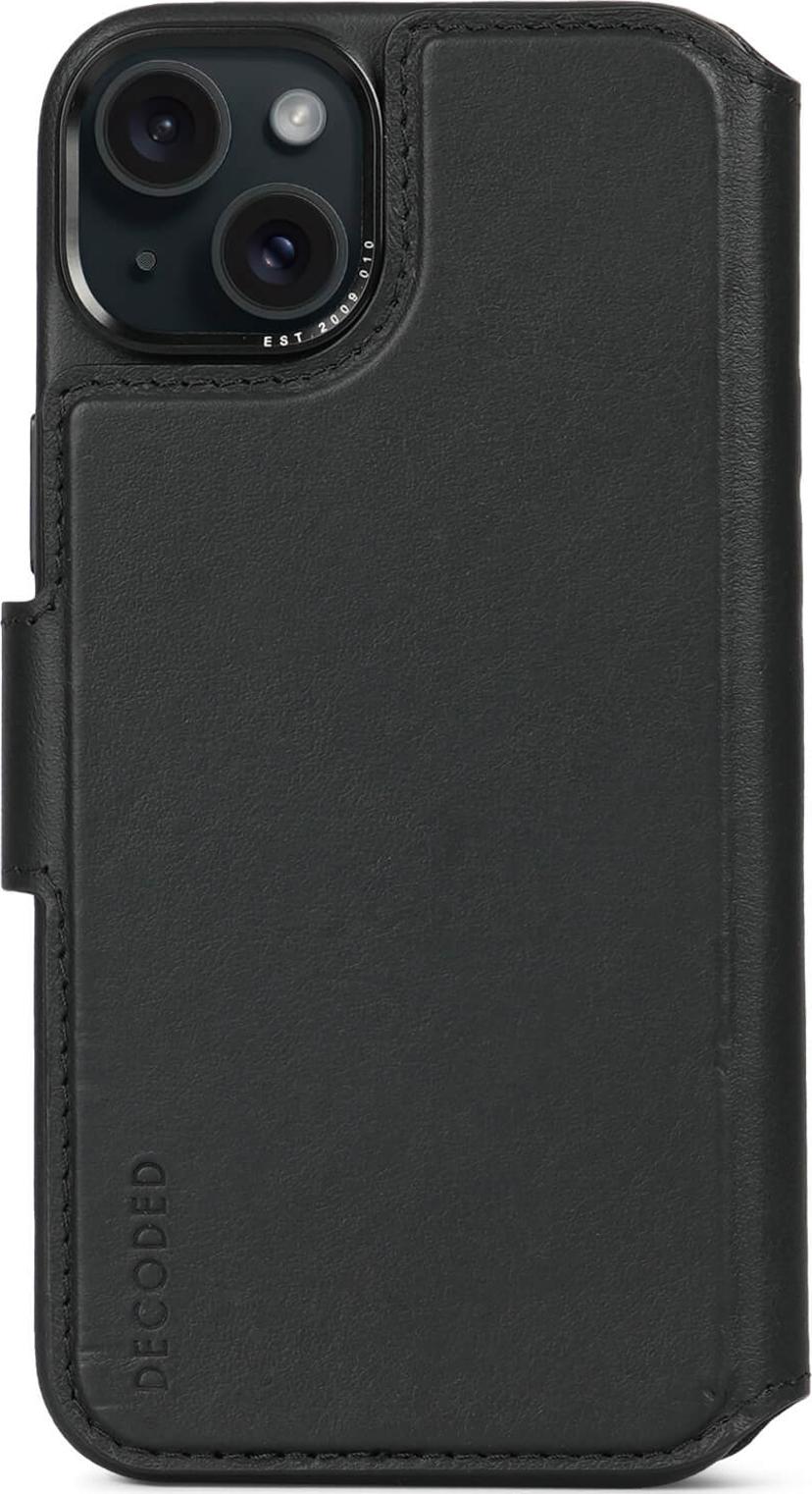 Decoded Leather Detachable Wallet iPhone 15 Plus Svart