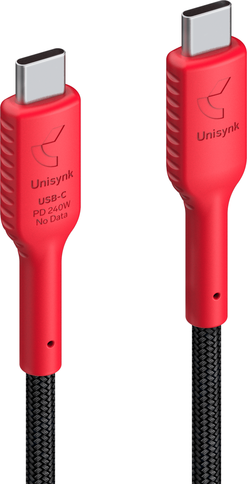 Unisynk Data Blocker Cable 240W 2m USB-C USB-C Svart, Röd