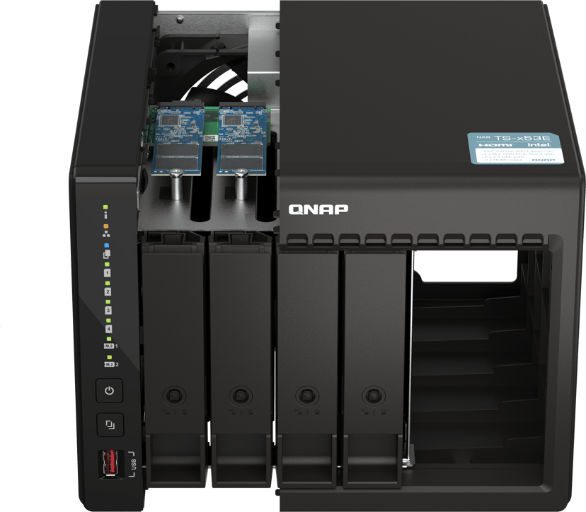 QNAP TS-453E NAS Tower Intel® Celeron® J6412 8 GB 0 TB QNAP QTS Sort