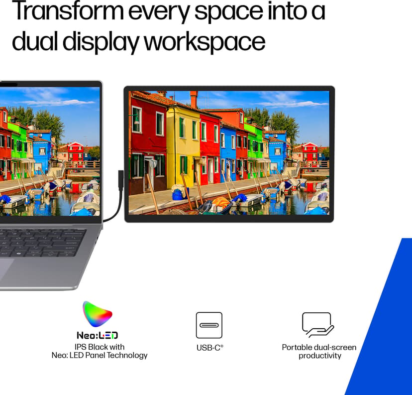 HP Series 5 Pro Portable Monitor 14" 14" 2560 × 1600pixels IPS Black 16:10 75Hz