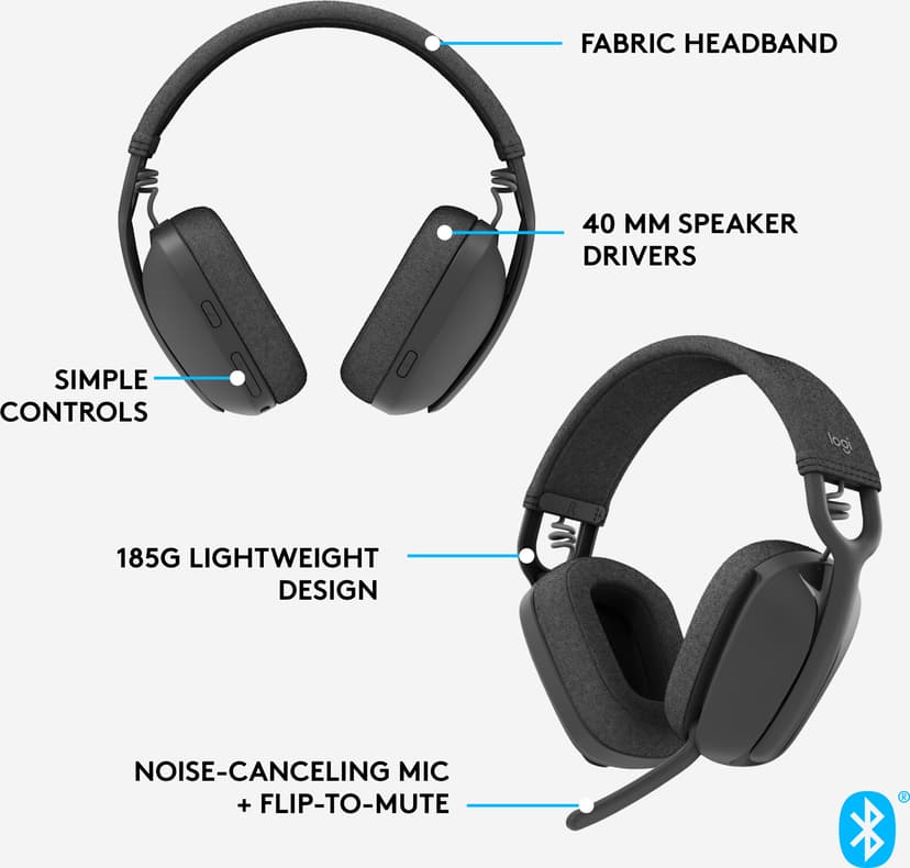 Logitech Zone Vibe 100 - (Fyndvara klass 2) Stereo Grafit