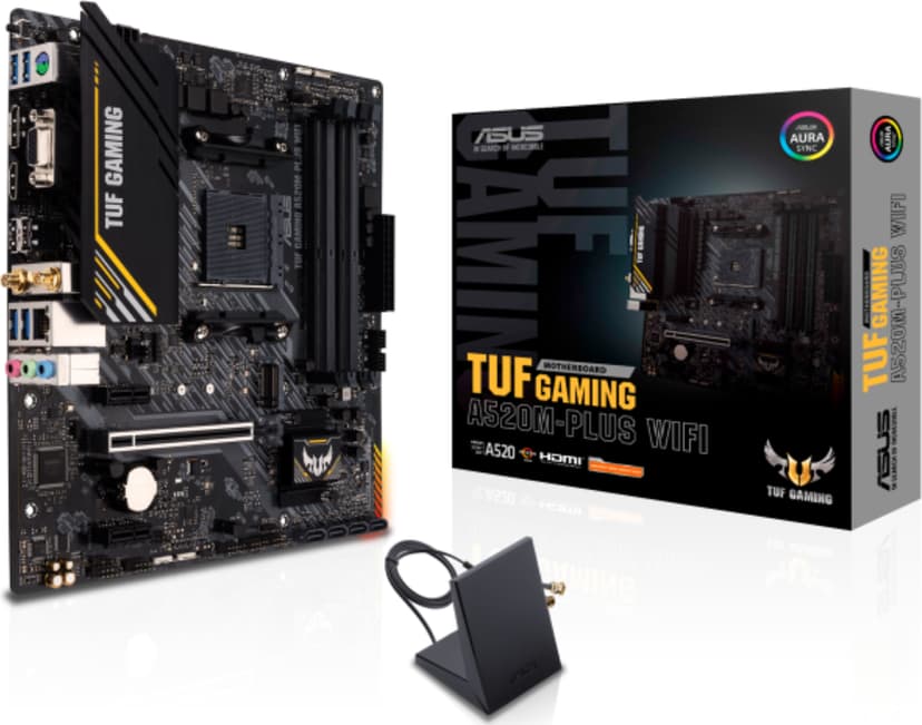 ASUS TUF GAMING A520M-PLUS WIFI AMD A520 AM4 Micro ATX AM4 Micro-ATX Hovedkort