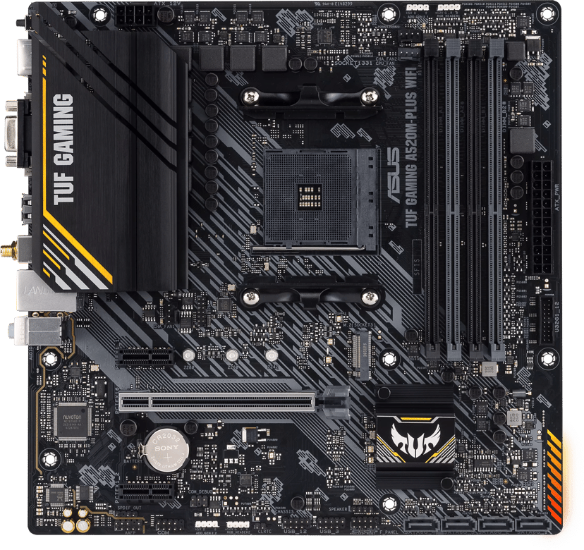 ASUS TUF GAMING A520M-PLUS WIFI AMD A520 AM4 Micro ATX AM4 Micro-ATX Hovedkort