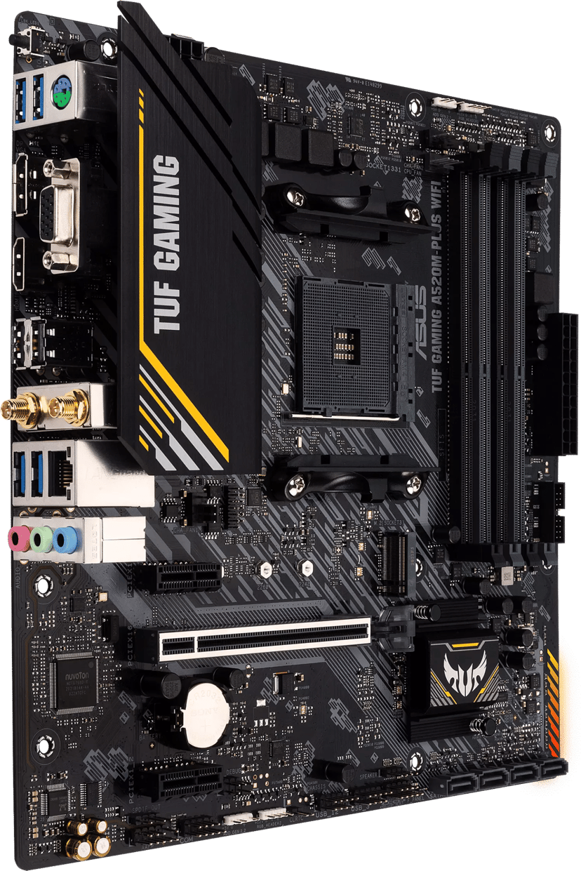 ASUS TUF GAMING A520M-PLUS WIFI AMD A520 Stik AM4 micro ATX AM4 Micro-ATX Bundkort