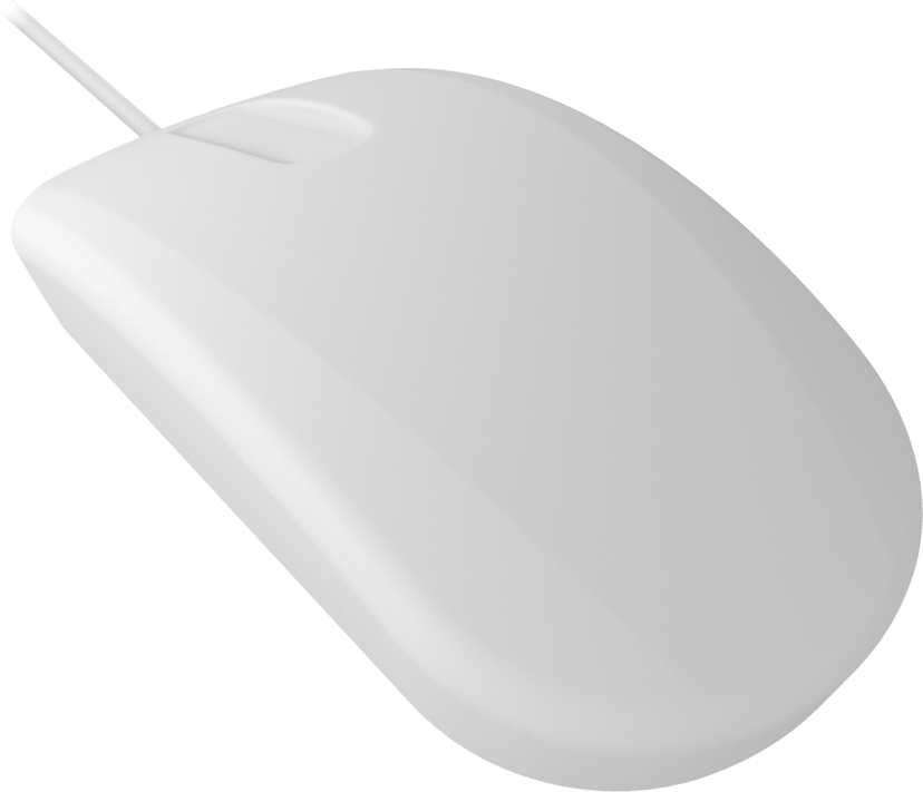 Contour Design Active Key QuickClean Medical IP68 Sensor Scroll USB-A Mus Hvid