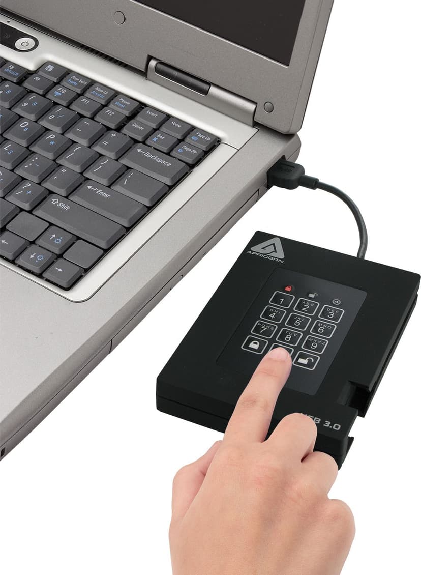 Apricorn Padlock fortress 2TB Svart