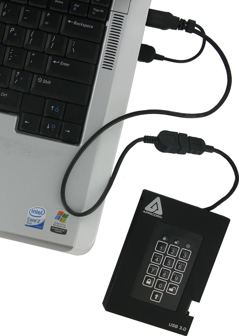 Apricorn Padlock fortress 2TB Svart