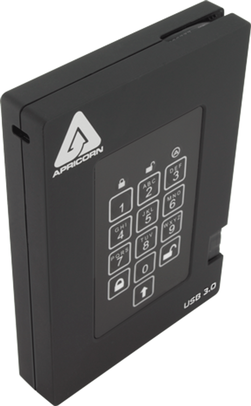 Apricorn Padlock Fortress 16TB USB-A Svart