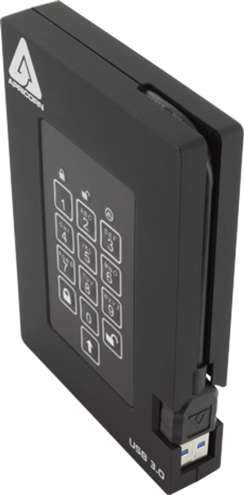 Apricorn Padlock Fortress 16TB USB-A Svart