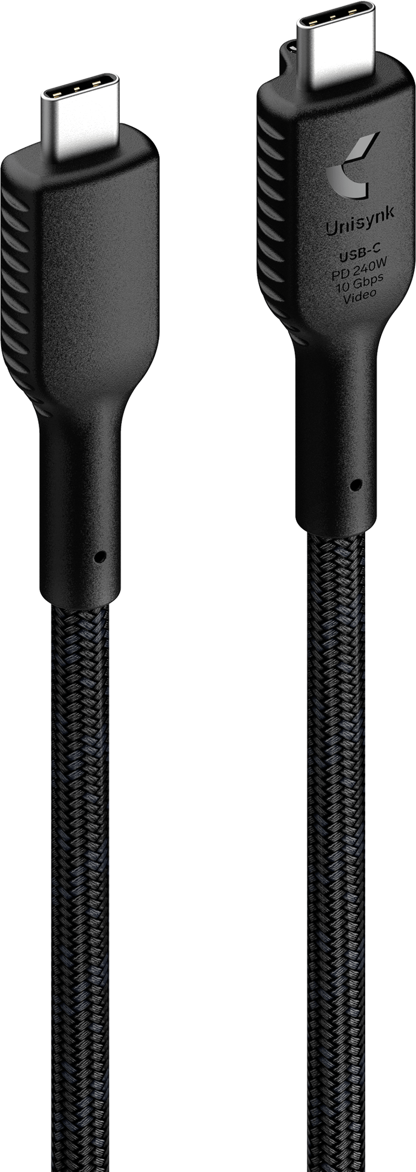 Unisynk USB-C Cable For Pro Av Dock 3.1 Gen 2 240W PD 2m Fabric Black 2m USB-C USB-C Svart