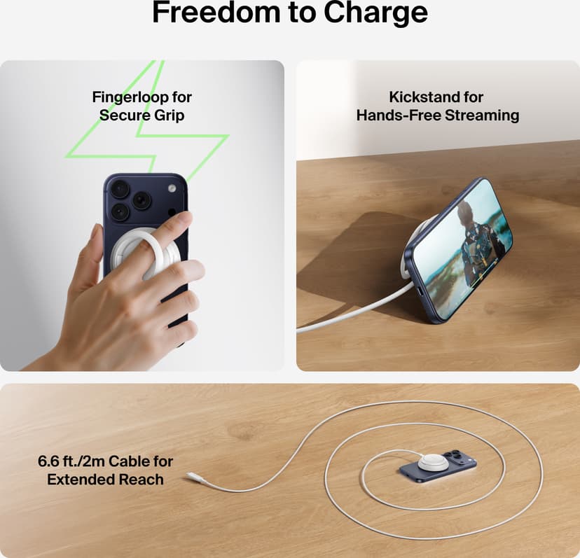 Belkin UltraCharge Magnetic Pad Qi2 25w With Kickstand 2m Vit
