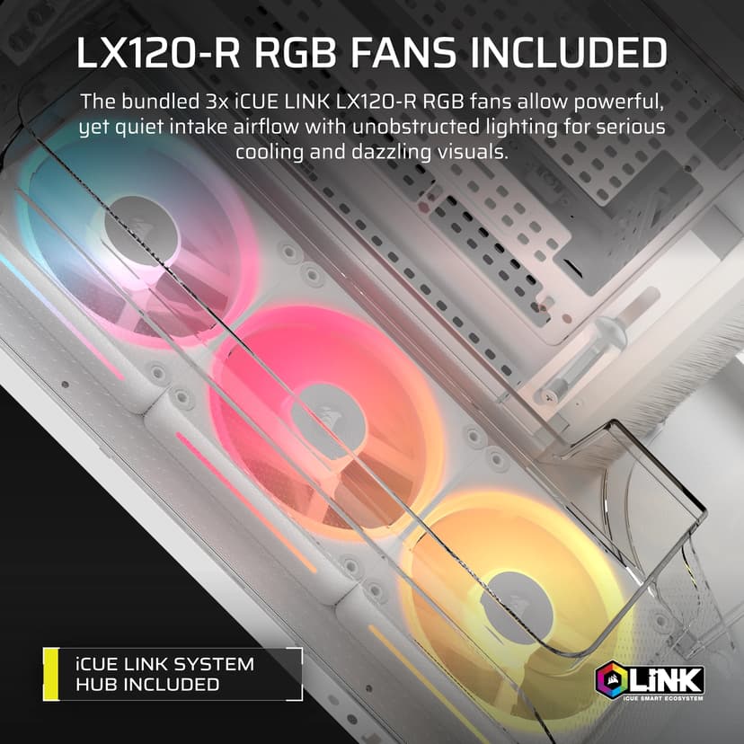 Corsair Air 5400 LX-R RGB iCUE Link 3X Chamber Midi Tower Hvid
