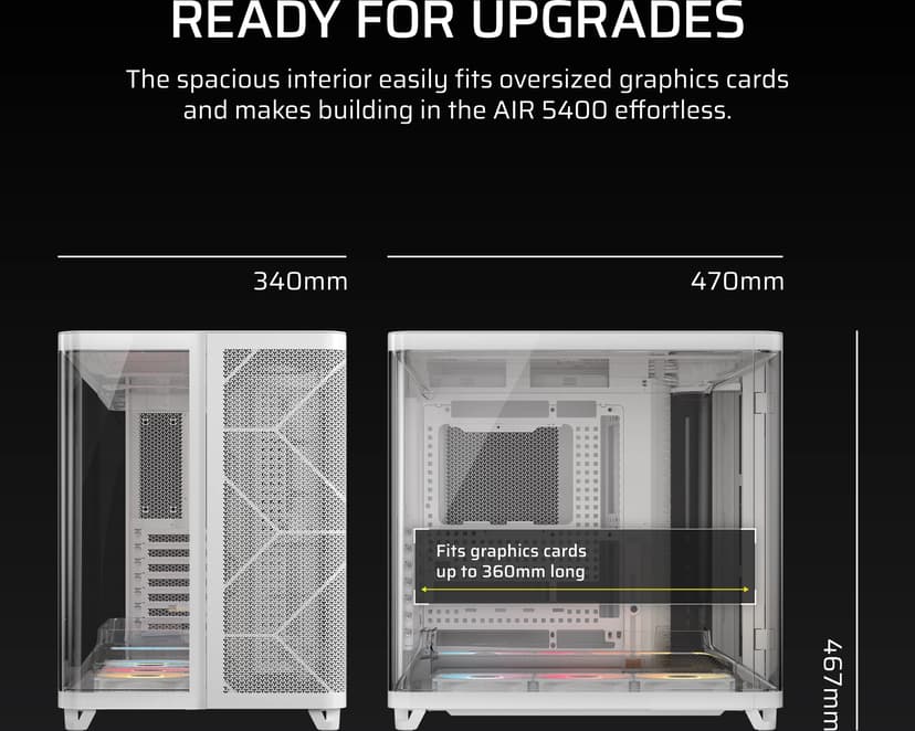Corsair Air 5400 RS-R ARGB 3X Chamber Midi Tower Hvid