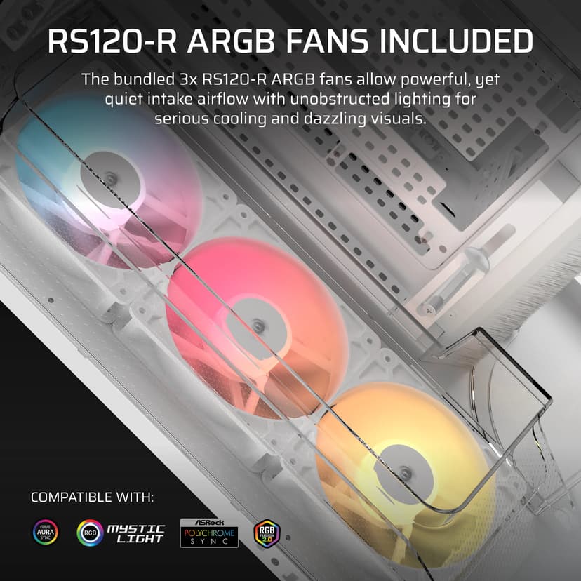 Corsair Air 5400 RS-R ARGB 3X Chamber Midi Tower Hvid