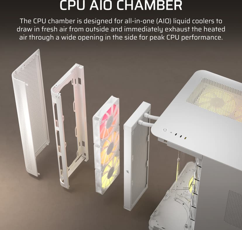 Corsair Air 5400 RS-R ARGB 3X Chamber Midi Tower Hvid