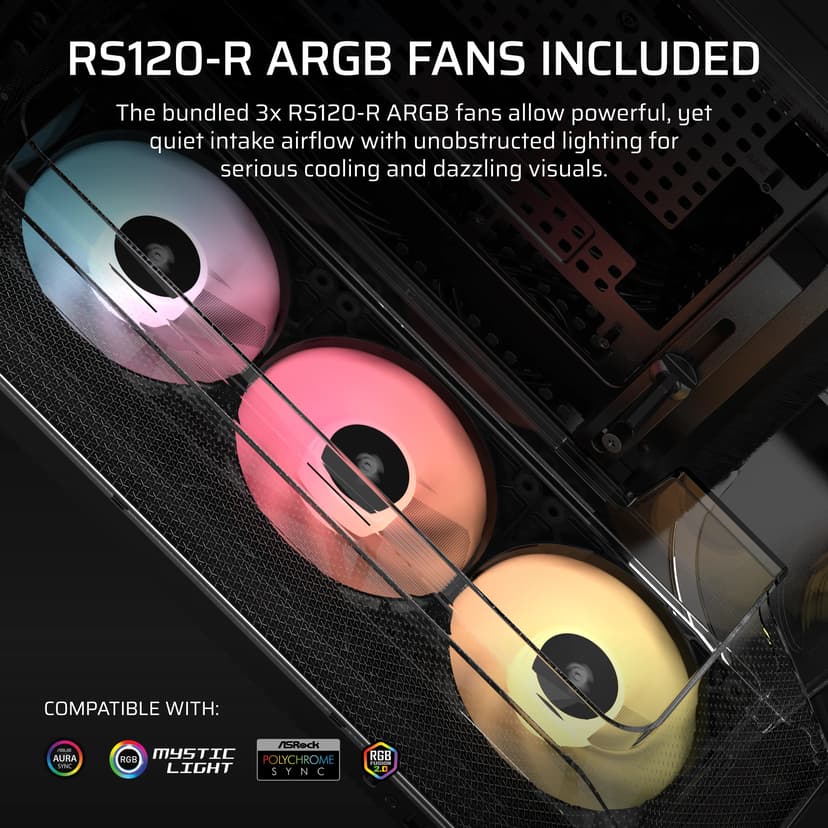 Corsair Air 5400 RS-R ARGB 3X Chamber Midi Tower Sort
