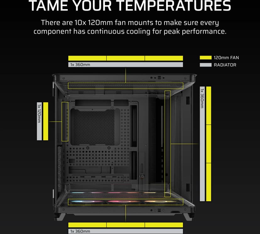 Corsair Air 5400 RS-R ARGB 3X Chamber Midi Tower Svart