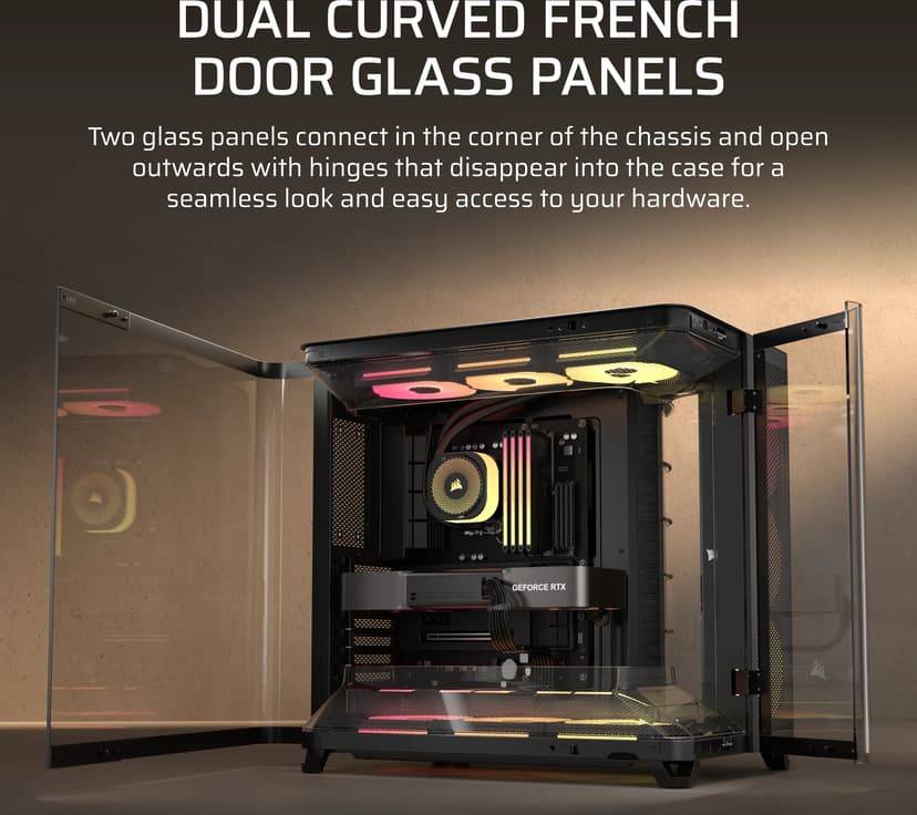 Corsair Air 5400 LX-R RGB iCUE Link 3X Chamber Midi Tower Sort