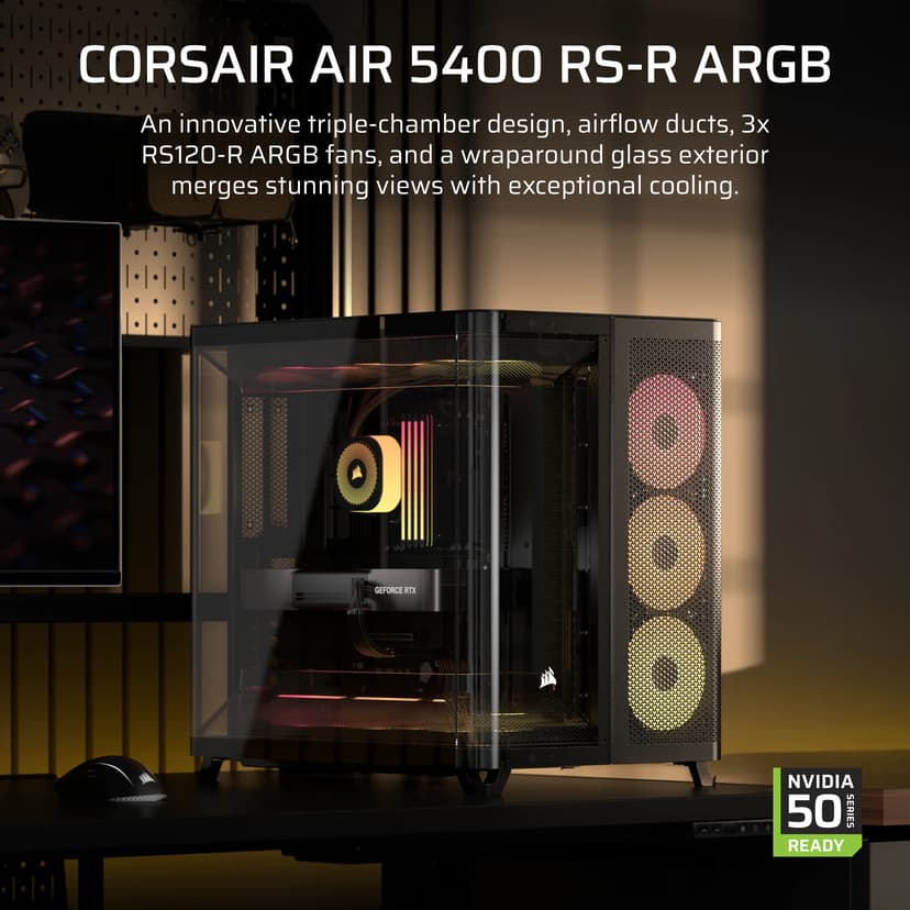 Corsair Air 5400 RS-R ARGB 3X Chamber Midi Tower Svart
