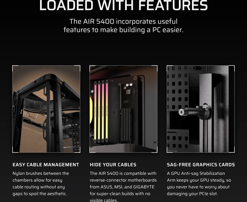 Corsair Air 5400 LX-R RGB iCUE Link 3X Chamber Midi Tower Sort