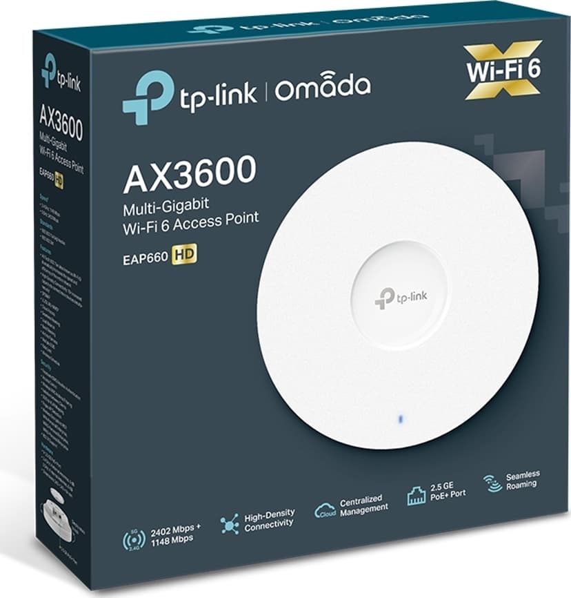 TP-Link EAP660 HD AX3600 Wireless Dual Band Multi-Gigabit Ceiling Mount Access Point